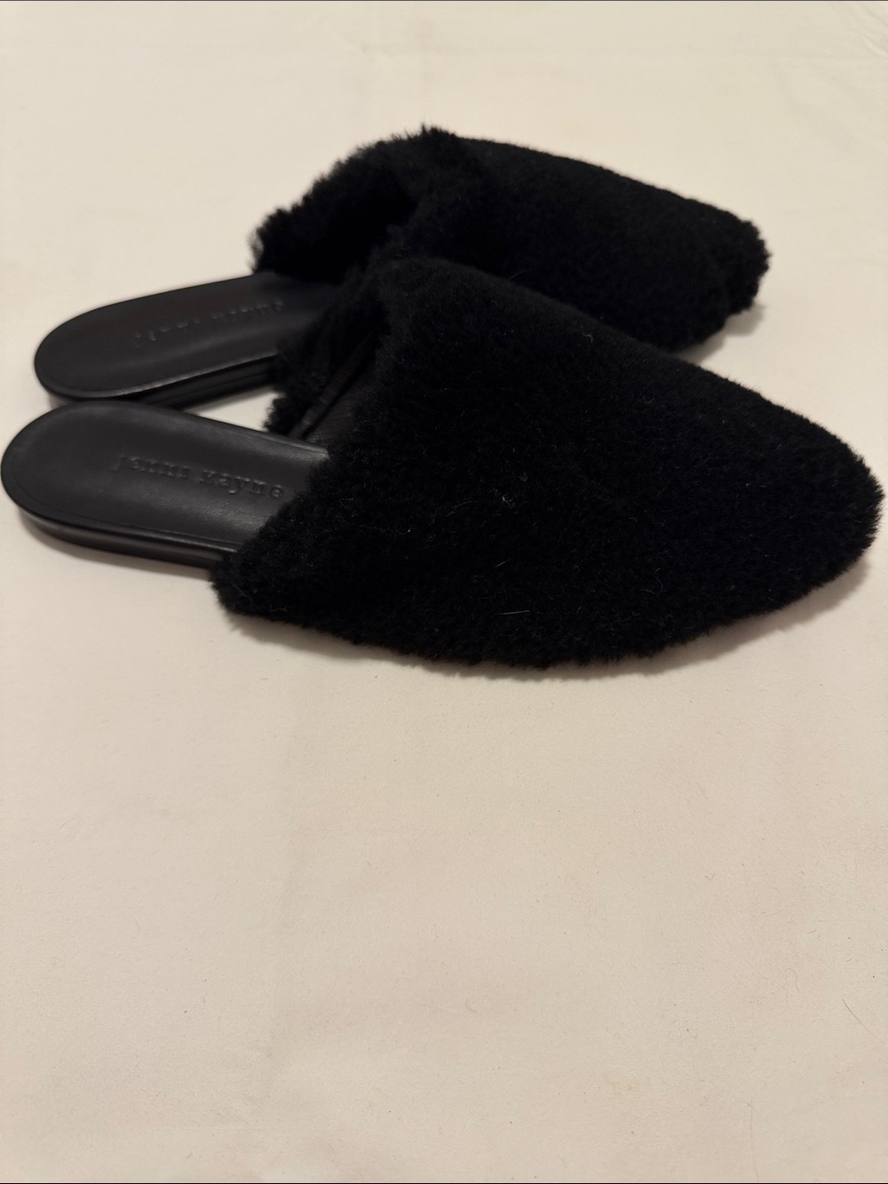 Jenni Kayne black shearling mule size 39 NWB